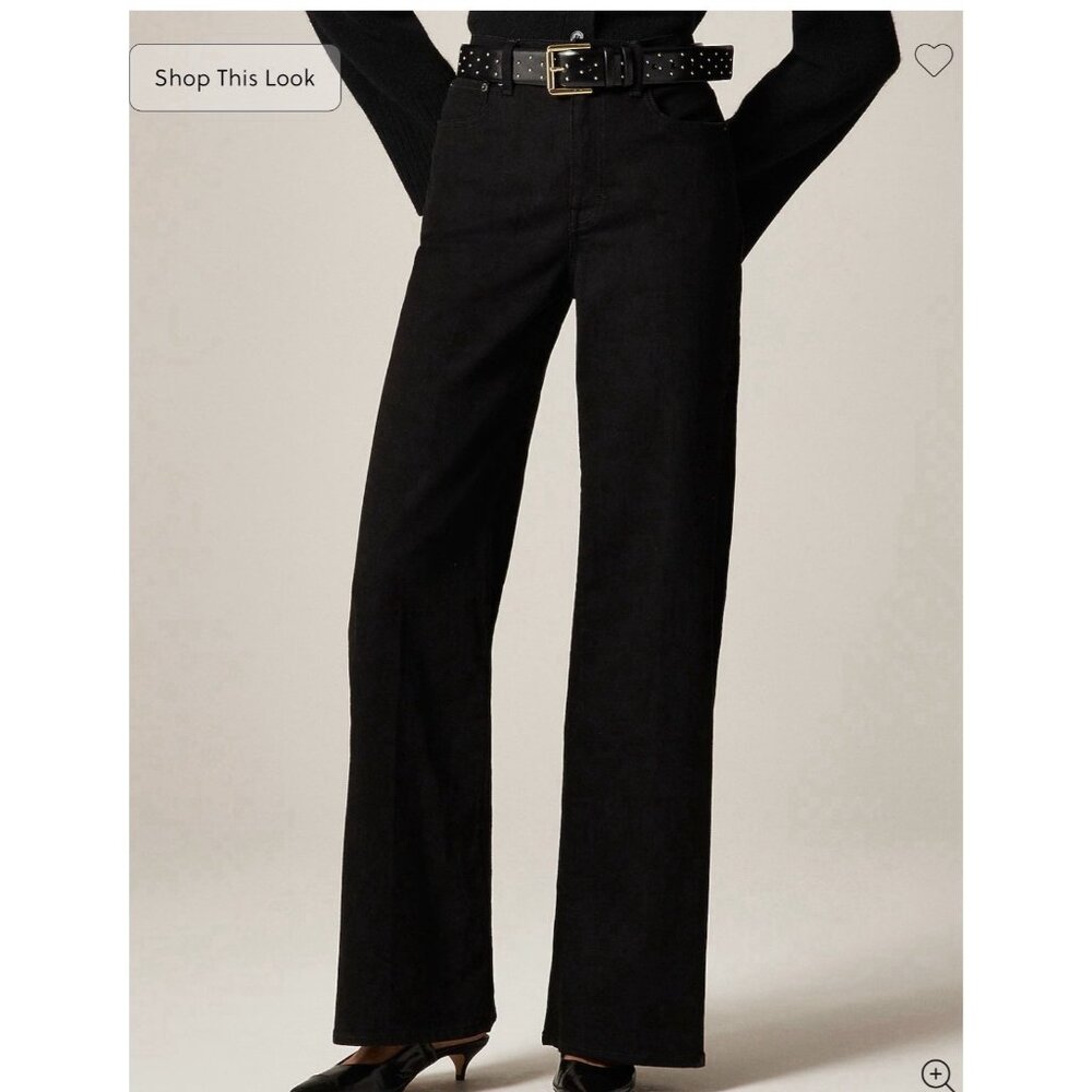 J.Crew Womens Denim Trouser Black Jeans Sz 25P Super-High Rise Semi-Stretch NWT